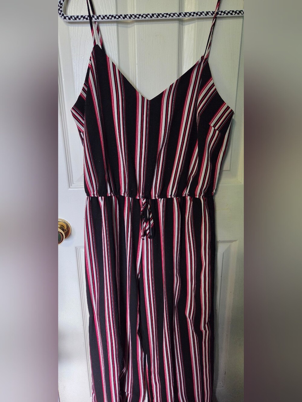 Striped Black & Pink Womens' One-Piece Jumpsuit